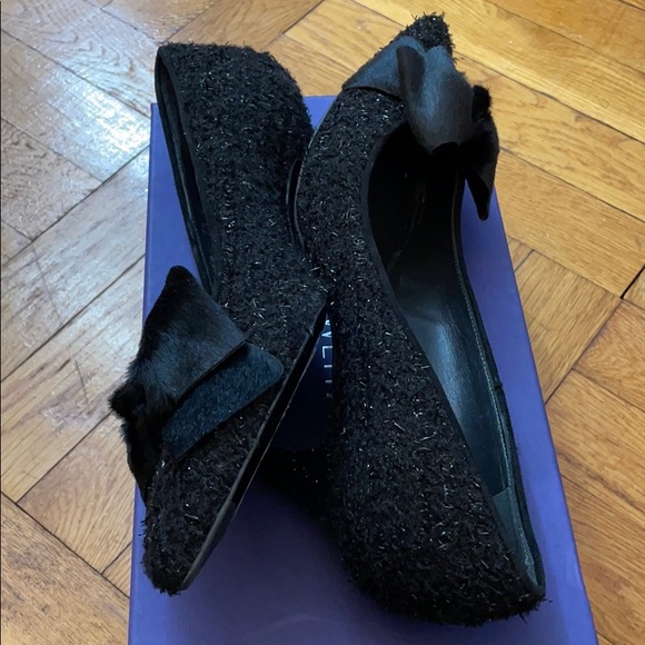 NWT Stuart Weitzman Bowcozy Black Boucle Heels - Picture 9 of 14
